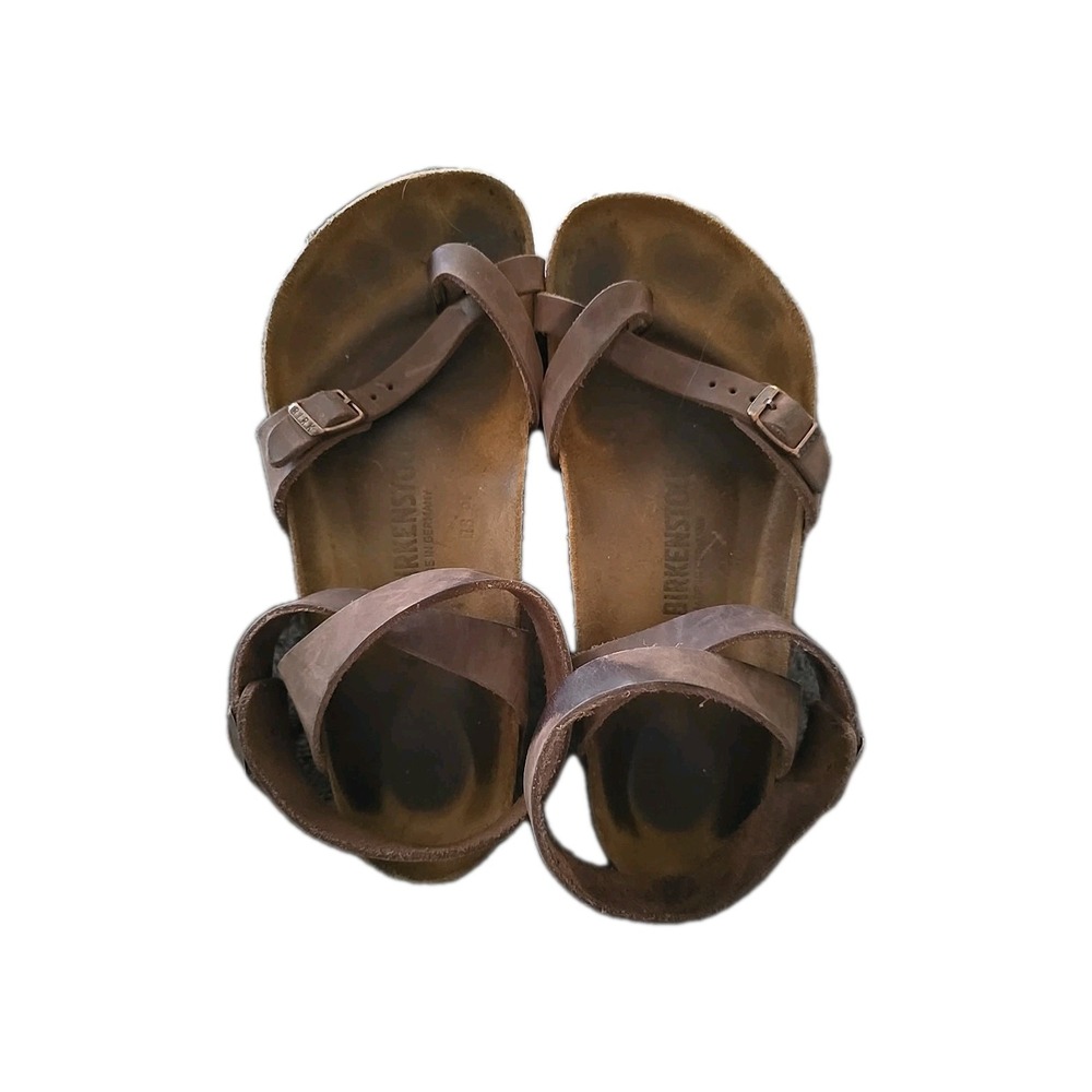 Birkenstock Yara Sandals EU40 US9.5 Habana Oiled Leather Brown Ankle Strap